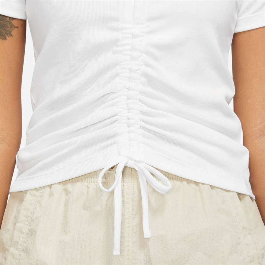 Nike Sportswear Essentials Ribbed Short-sleeve Mod Cropped Top T-shirts Kleding white black maat: XS beschikbare maaten:XS S L XL