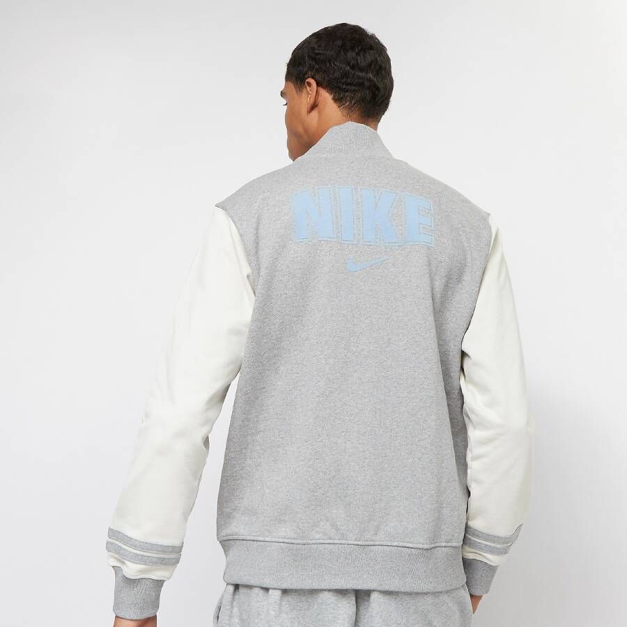 Nike Sportswear Fleece Varsity Jacket College Jassen Kleding dk grey heather light bone maat: S beschikbare maaten:S