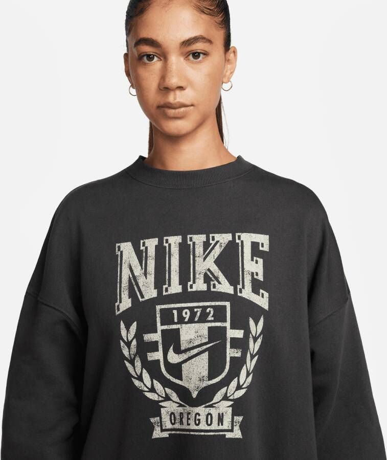 Nike Sportswear Oversized Fleece Crew-neck Sweatshirt Sweaters Kleding anthracite maat: XS beschikbare maaten:XS
