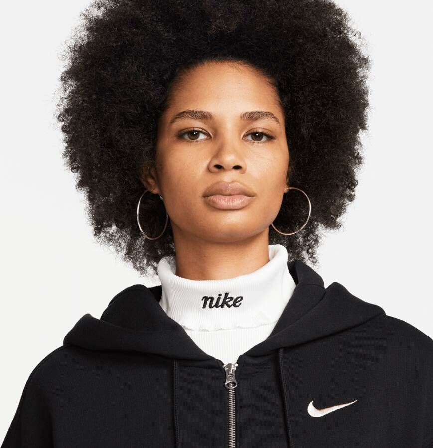 Nike Sportswear Phoenix Fleece Oversized fleecehoodie met rits over de hele lengte voor dames Black Sail- Dames - Foto 3