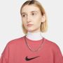 Nike Sportswear Phoenix Fleece Oversized sweatshirt van fleece voor dames Rood - Thumbnail 4