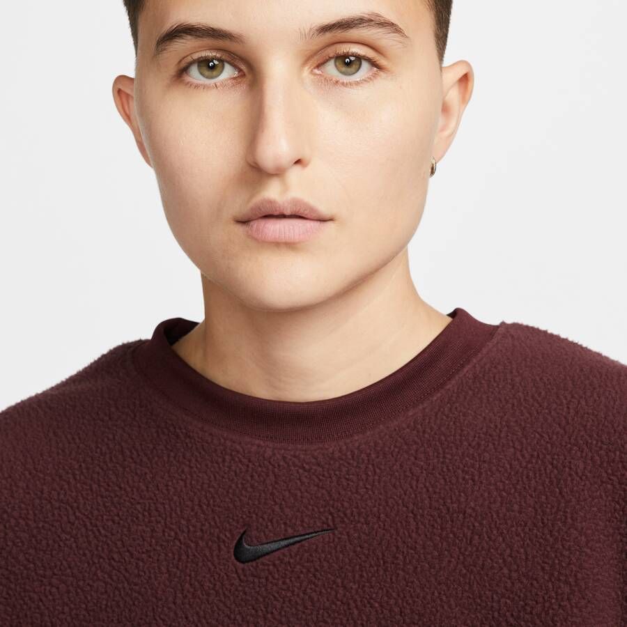 Nike Sportswear Plush Mod Crop Crew-neck Sweatshirt Sweaters Kleding burgundy crush black maat: S beschikbare maaten:XS S L XL