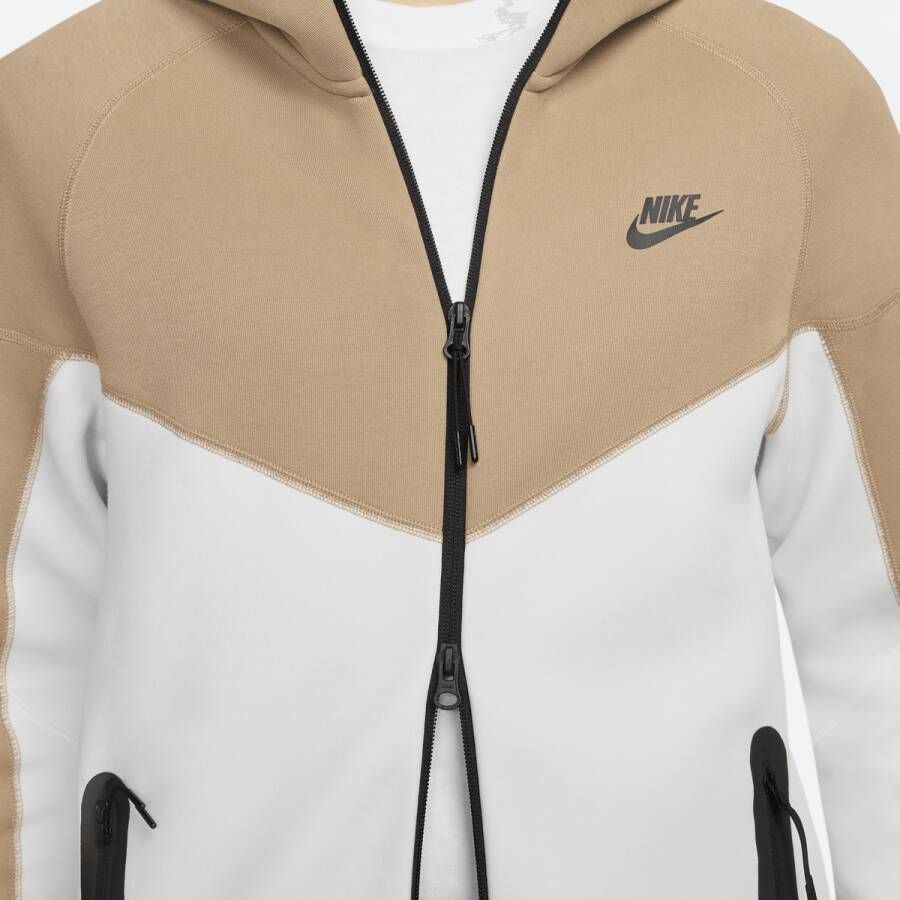 Nike Sportswear Tech Fleece Windrunner Full-zip Hoodie Trainingsjassen Kleding summit white khaki black maat: S beschikbare maaten:S