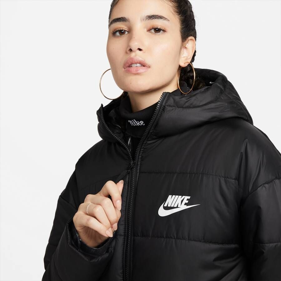 Nike Sportswear Therma-fit Repel Women's Synthetic-fill Hooded Parka's Kleding black black white maat: M beschikbare maaten:M