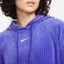 Nike Sportswear Women's Velour Cropped Pullover Hoodie Hoodies Kleding lapis sail maat: XS beschikbare maaten:XS - Thumbnail 3