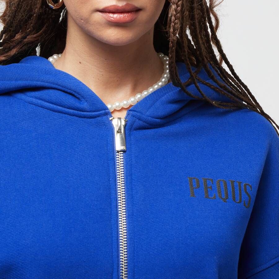 Pequs Chest Logo Cropped Hoodie Hooded vesten Kleding blue maat: XS beschikbare maaten:XS