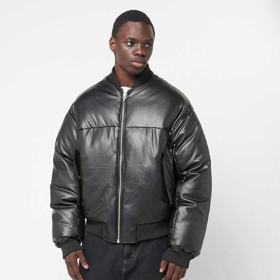 FAVELA Vegan Leather Basic Bomber Men Bomberjacks zwart Maat XL Kleding - Foto 3
