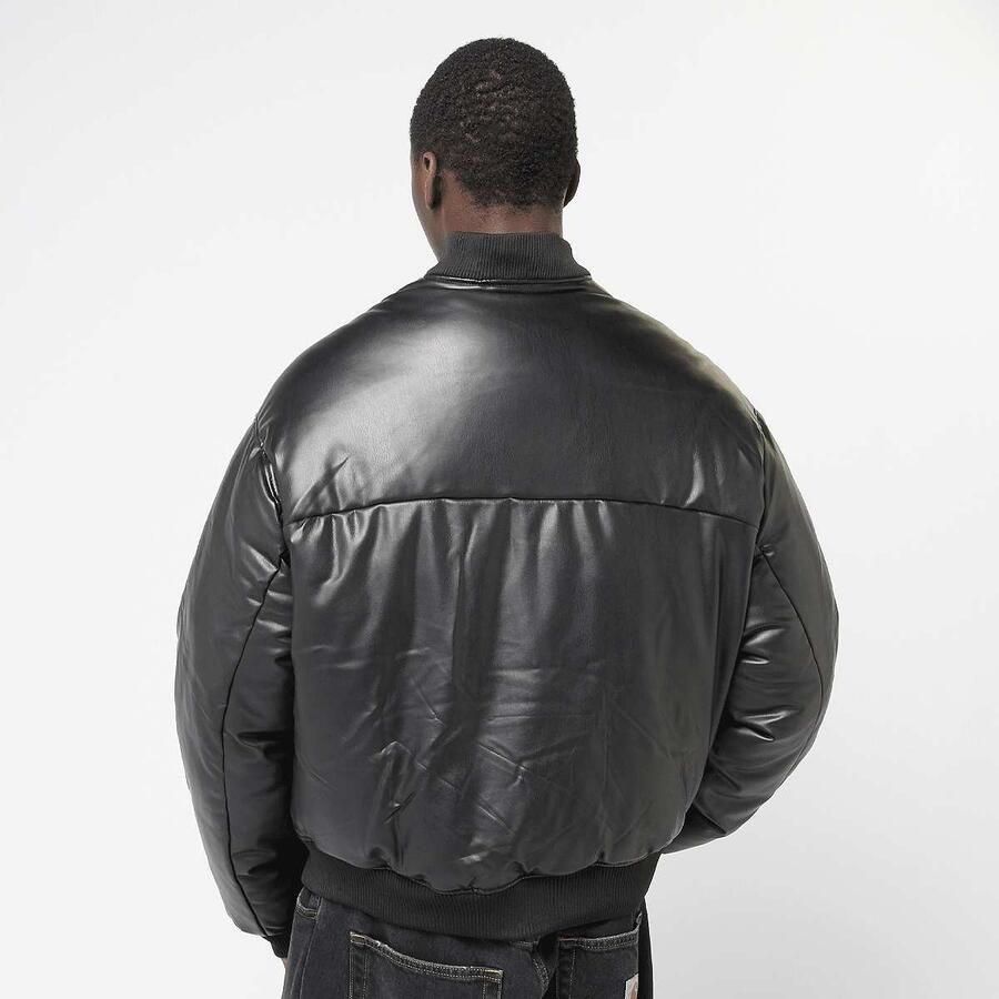 FAVELA Vegan Leather Basic Bomber Men Bomberjacks zwart Maat XL Kleding