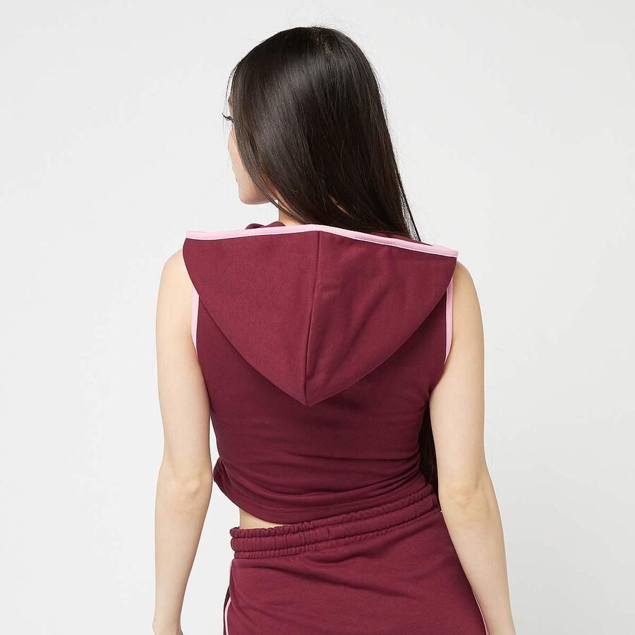 Felicious Cropped Zip Hoodie Top Wo Hoodies & Sweaters rood Maat XXS Kleding