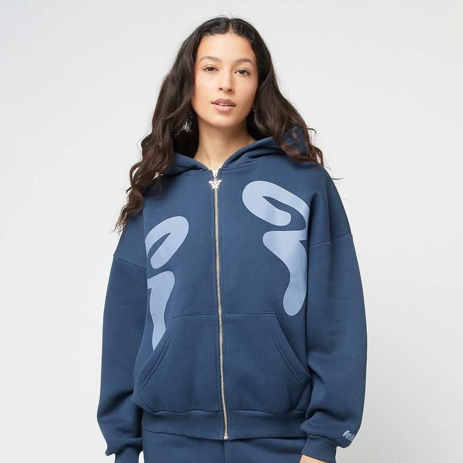 Felicious Oversized Sweat Jacket Wo Hoodies & Sweaters blauw Maat XXS Kleding - Foto 3