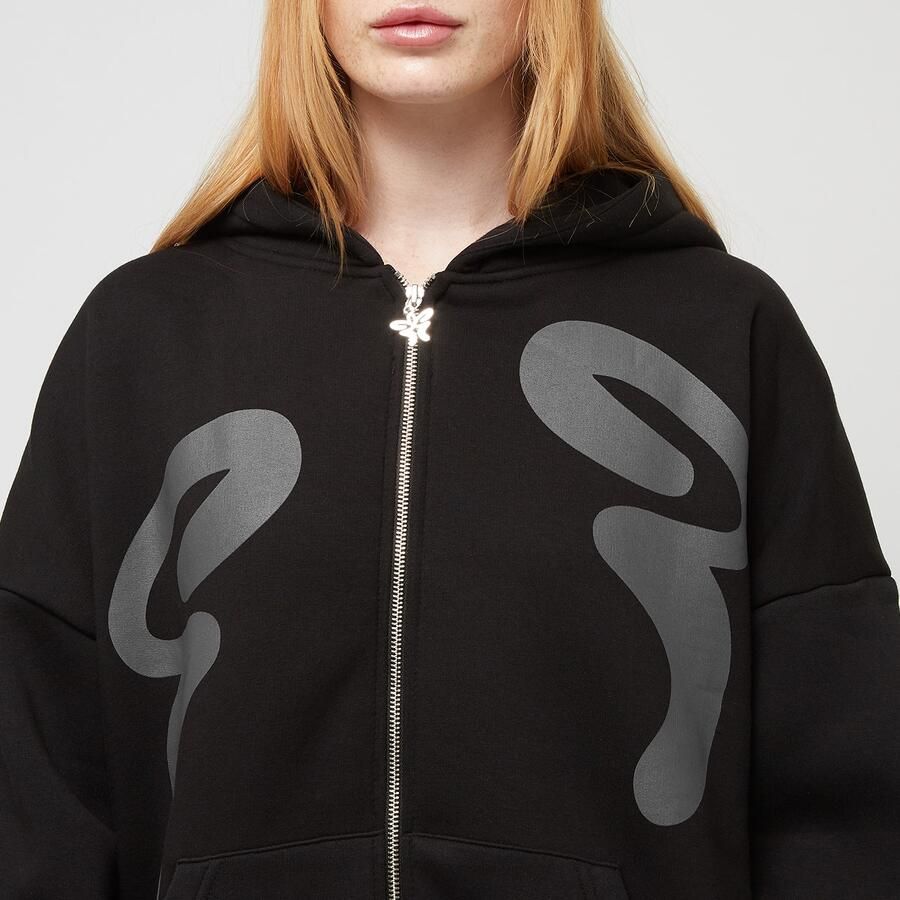 Felicious Oversized Sweatjacket Wo Hoodies & Sweaters zwart Maat XXS Kleding