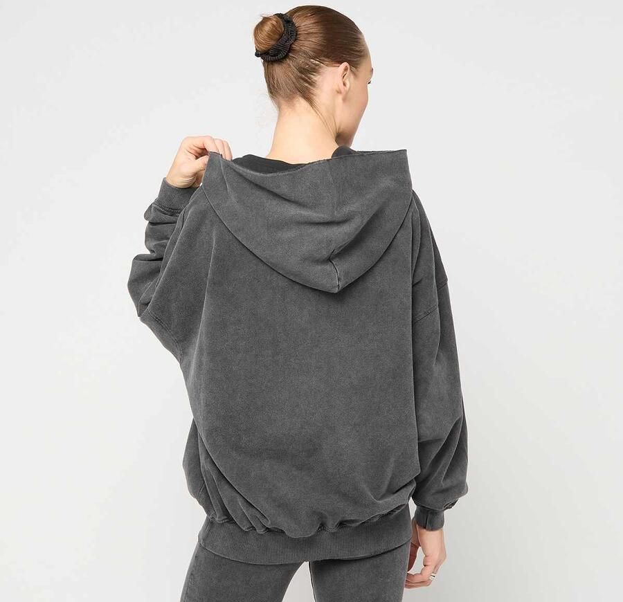 Felicious Vintage Hoodie Rhinestones Wo Hoodies & Sweaters grijs Maat XS Kleding - Foto 2