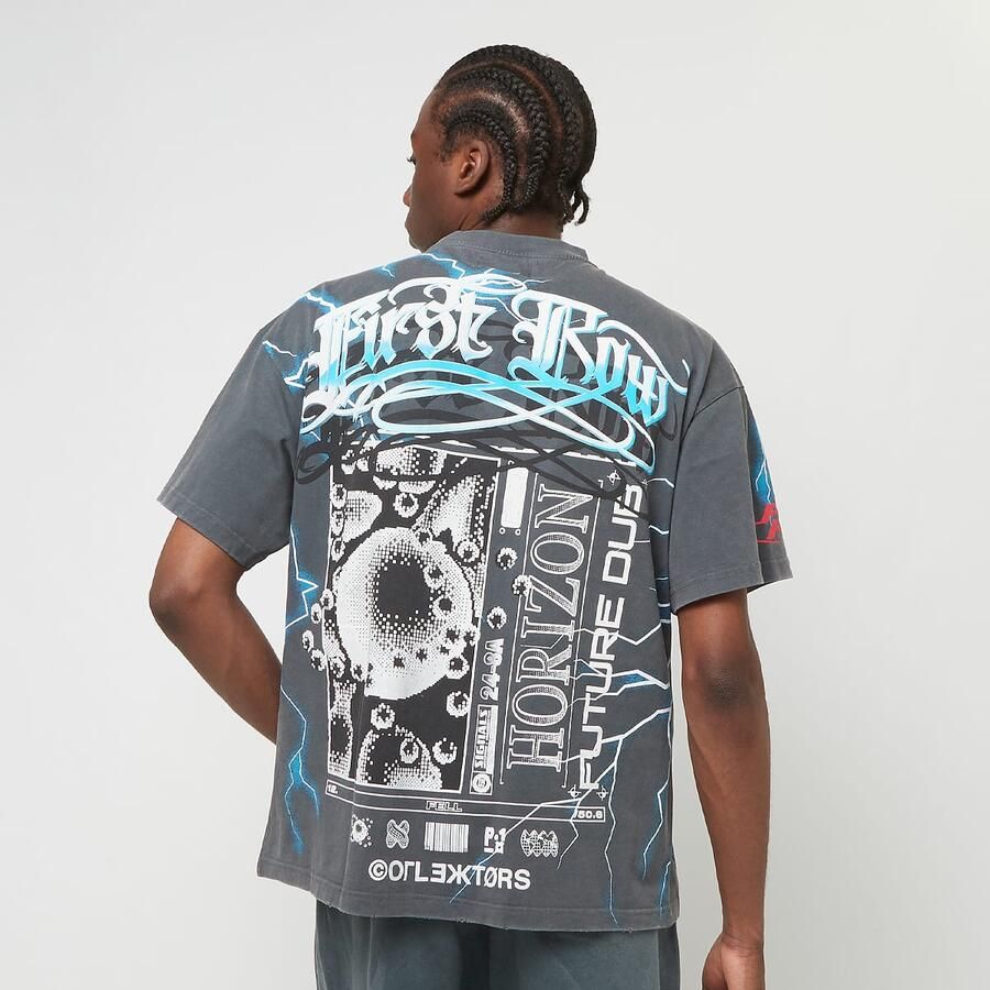 First Row Premium Tee W Rhinestone Men T-Shirts & Polo's grijs Maat S Kleding