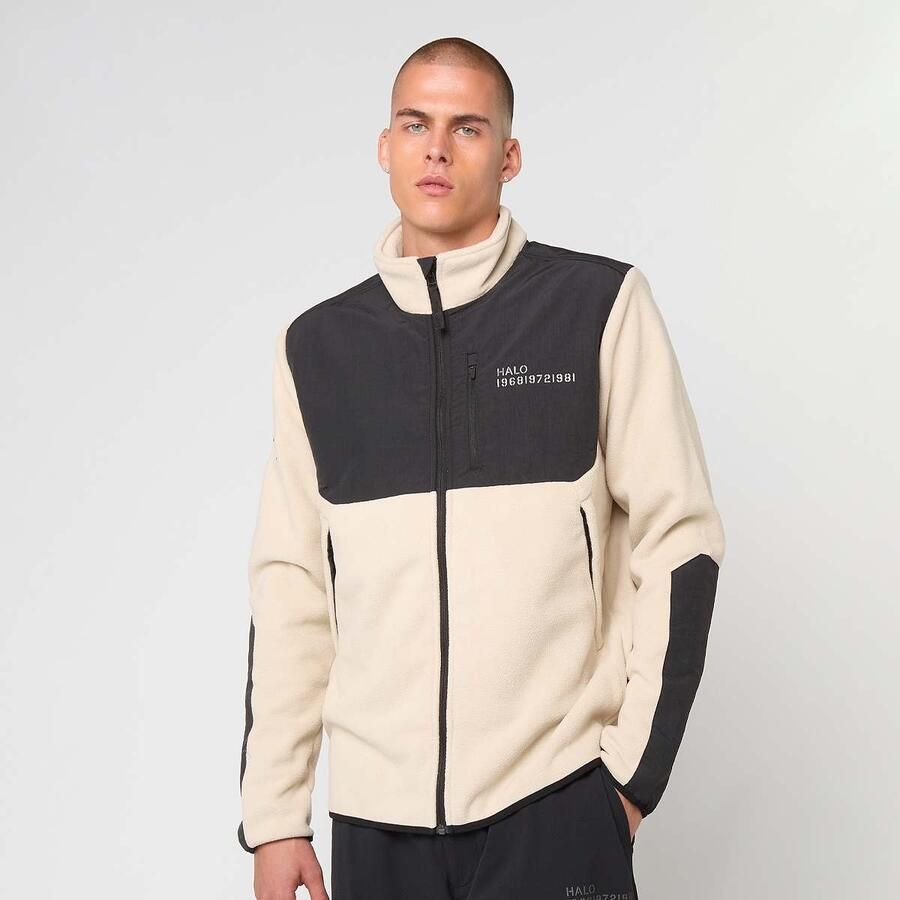 Halo Blocked Zip Fleece Men Trainingspakken beige Maat L Kleding - Foto 3