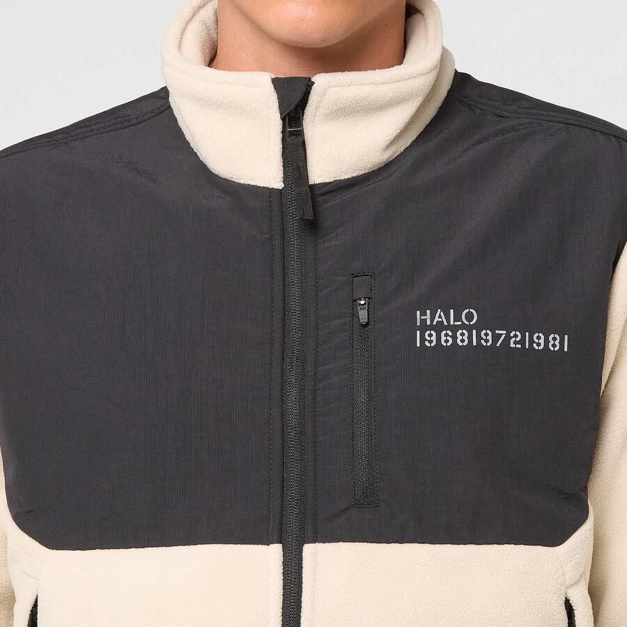 Halo Blocked Zip Fleece Men Trainingspakken beige Maat L Kleding - Foto 2