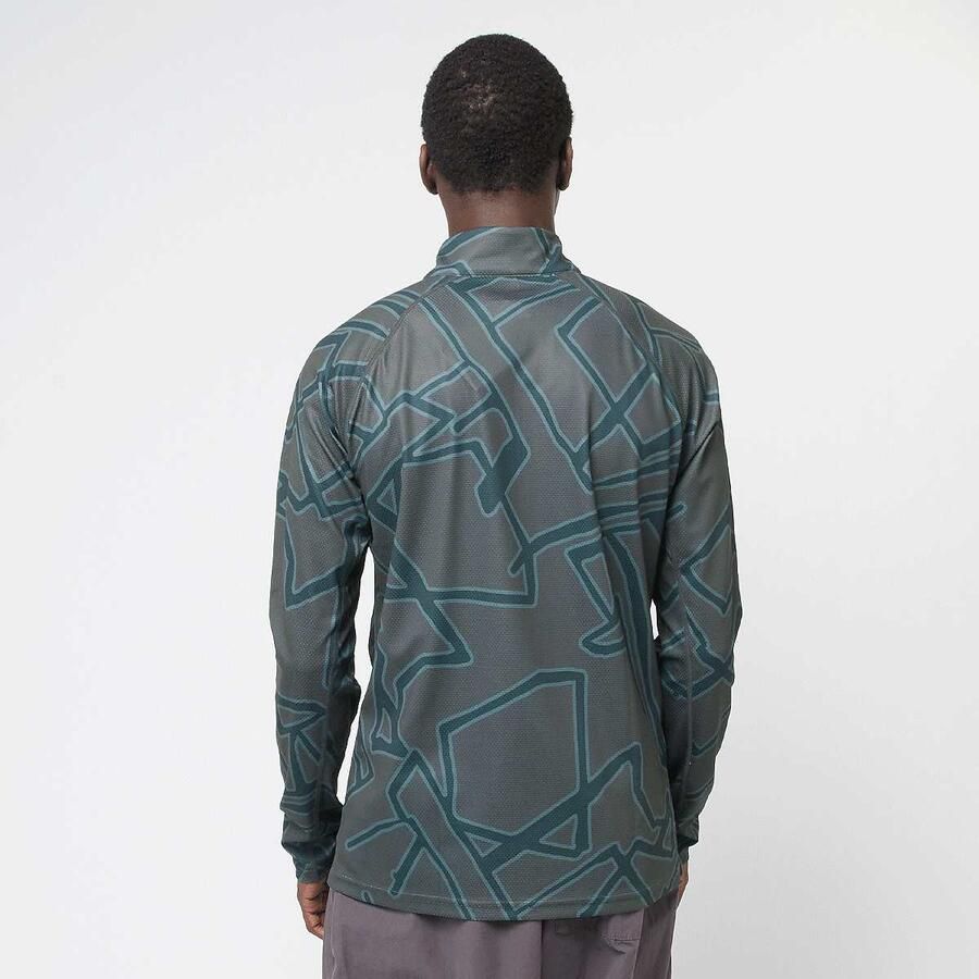 Halo Sorona Half Zip Men Longsleeves grijs Maat M Kleding