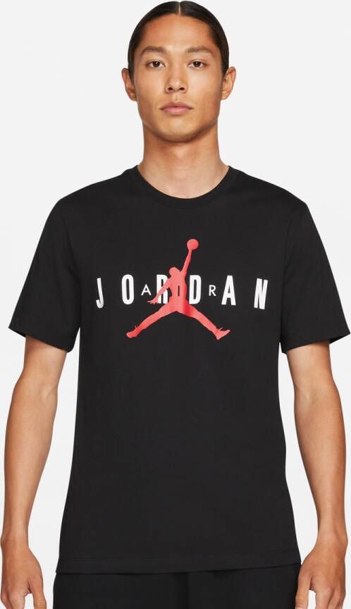 Jordan Air Wordmark T-shirt Zwart Wit Rood Black Heren