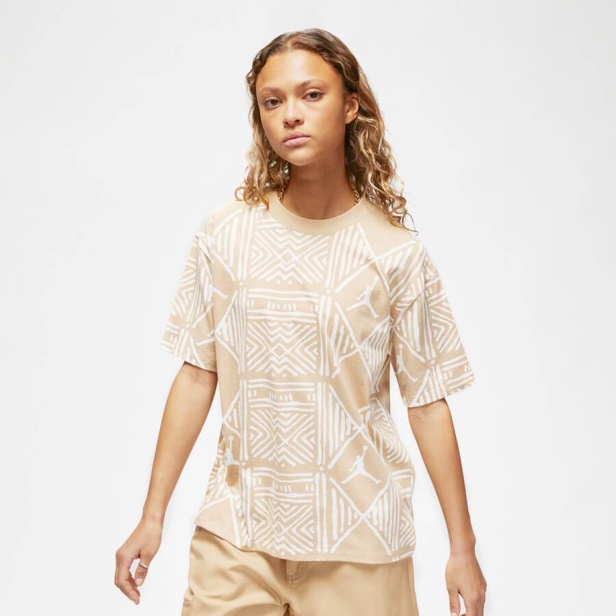 Jordan All Over Print Gf Tee Core T-shirts Kleding desert maat: XS beschikbare maaten:XS