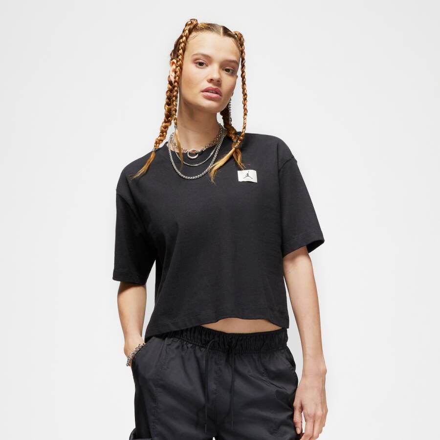 Jordan Essentials T-shirt met recht design voor dames Zwart
