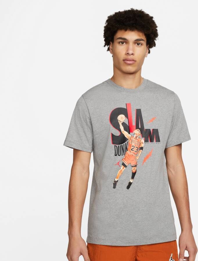 Jordan Crew Neck T-shirt Regular fit Print Gray Heren