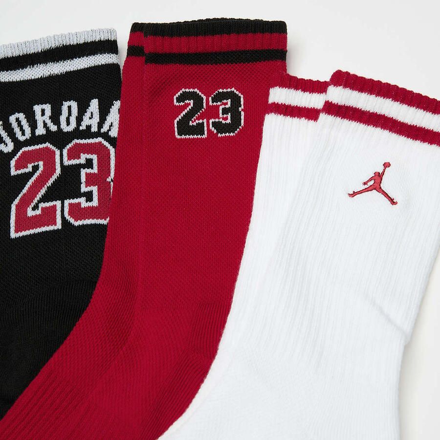Jordan 3 PACK VARSITY JERSEY CREW black Unisex Sokken multicolor Maat 9Y-11Y Kleding