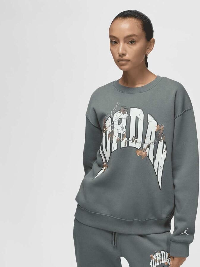 Jordan Brooklyn Fleece Crew Graphics Wo Hoodies & Sweaters grijs Maat XS Kleding - Foto 3