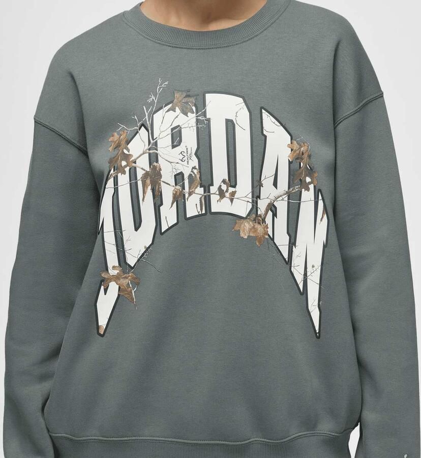 Jordan Brooklyn Fleece Crew Graphics Wo Hoodies & Sweaters grijs Maat XS Kleding