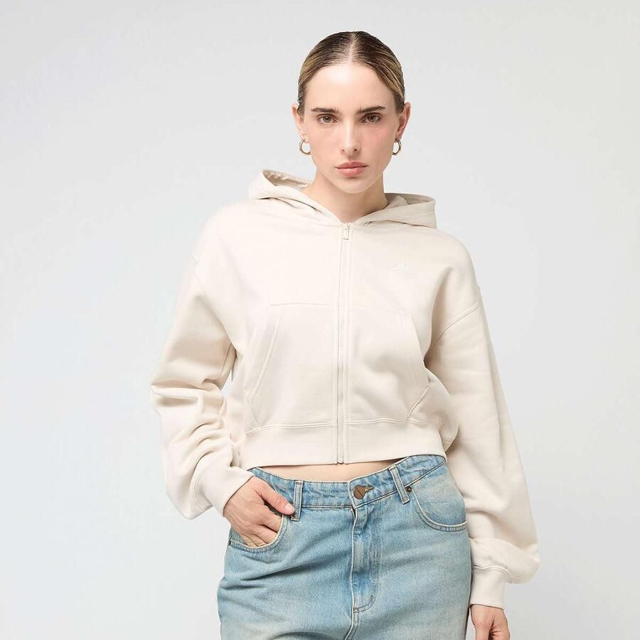 Jordan Brooklyn Fleece Full Zip Modern Crop Wo Hoodies & Sweaters beige Maat XS Kleding - Foto 3