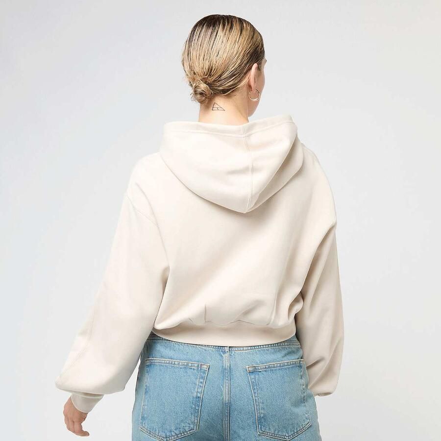 Jordan Brooklyn Fleece Full Zip Modern Crop Wo Hoodies & Sweaters beige Maat XS Kleding