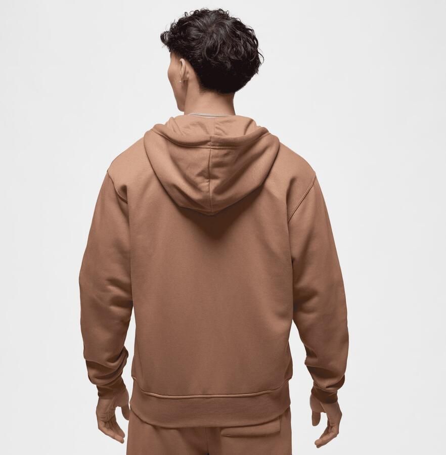 Jordan Essential Fleece Full Zip Hoodie Archaeo Brown White- Heren Archaeo Brown White