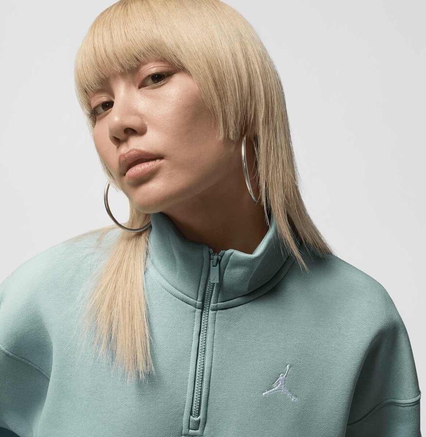 Jordan Brooklyn Fleece Quarter-Zip Top Wo Hoodies & Sweaters turkoois Maat XS Kleding - Foto 2