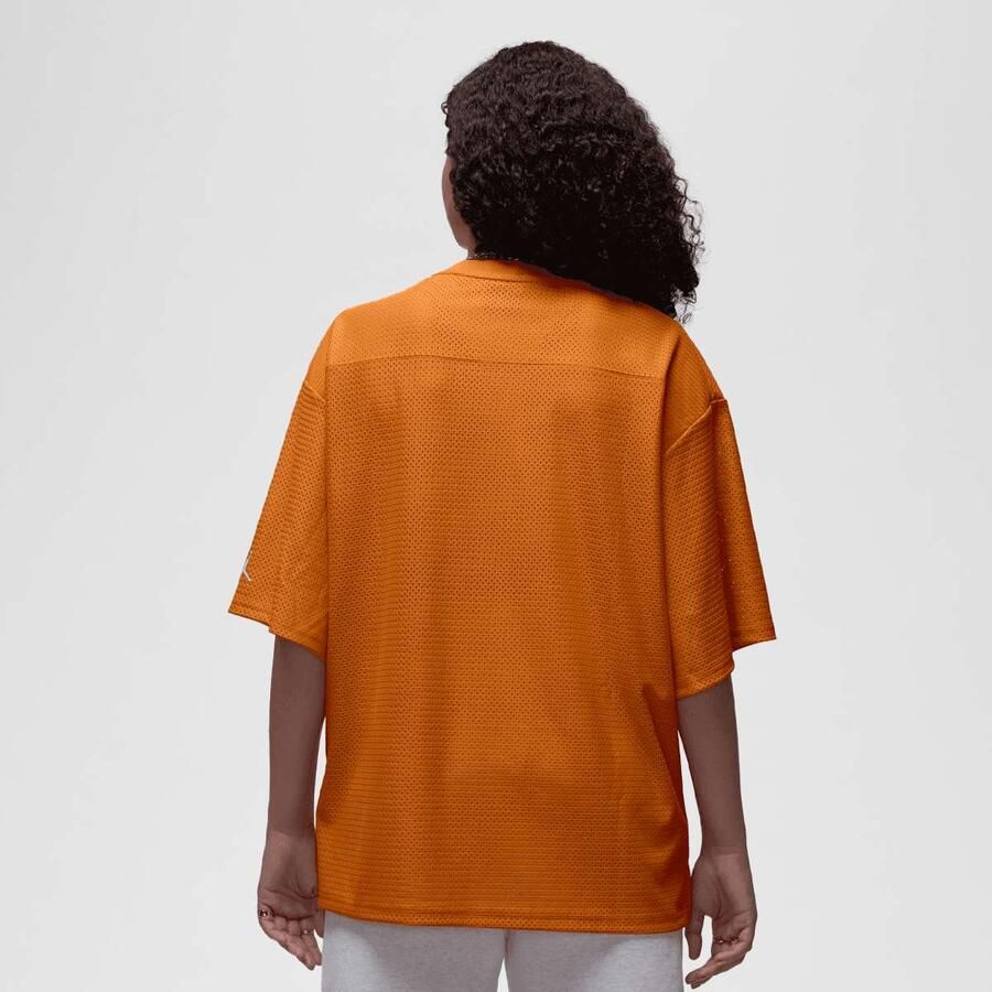 Jordan Brooklyn Short Sleeve Mesh Jersey Wo Trainingspakken oranje Maat XS Kleding