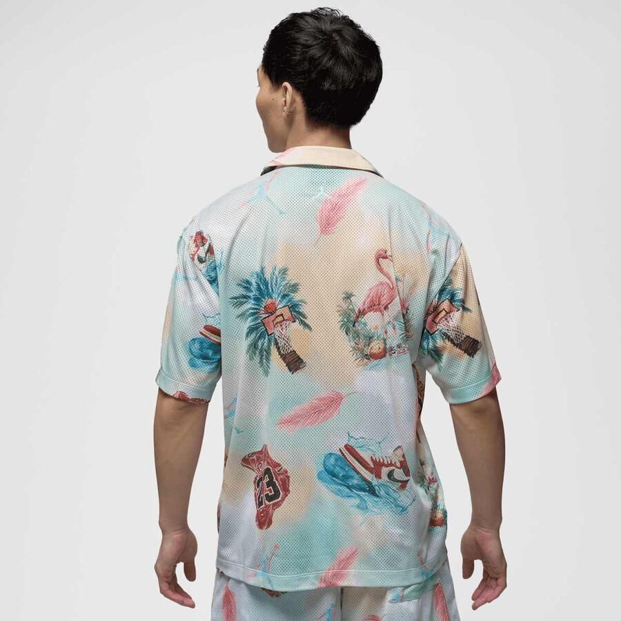 Jordan Essentials All Over Print Camp Top Men Overhemden multicolor Maat XL Kleding