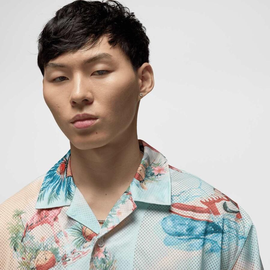 Jordan Essentials All Over Print Camp Top Men Overhemden multicolor Maat XL Kleding - Foto 2