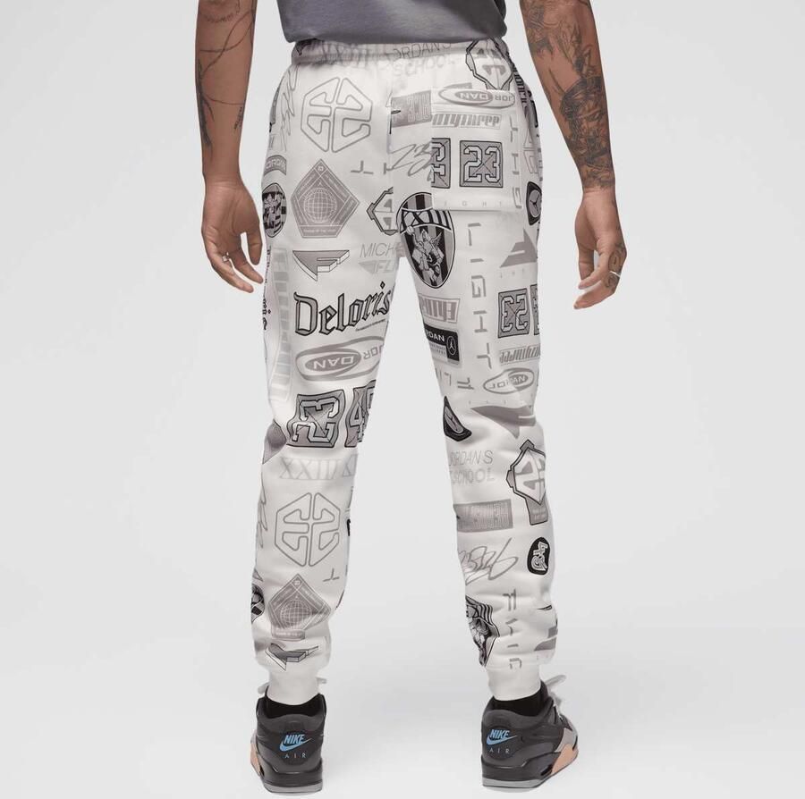 Jordan Essentials All Over Print Fleece Pants Men Trainingsbroeken beige Maat XL Kleding - Foto 2