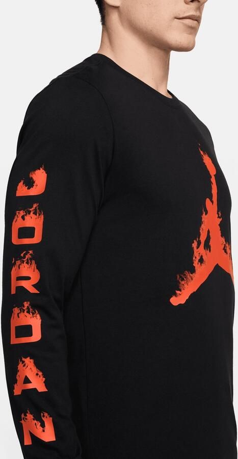 Jordan Flame Longsleeve Crew Men Hoodies & Sweaters zwart Maat S Kleding - Foto 2
