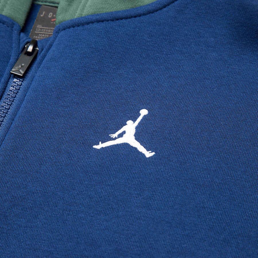 Jordan JDB Brooklyn Fleece Full Zip Unisex Hoodies & Sweaters blauw Maat 132-147 Kleding