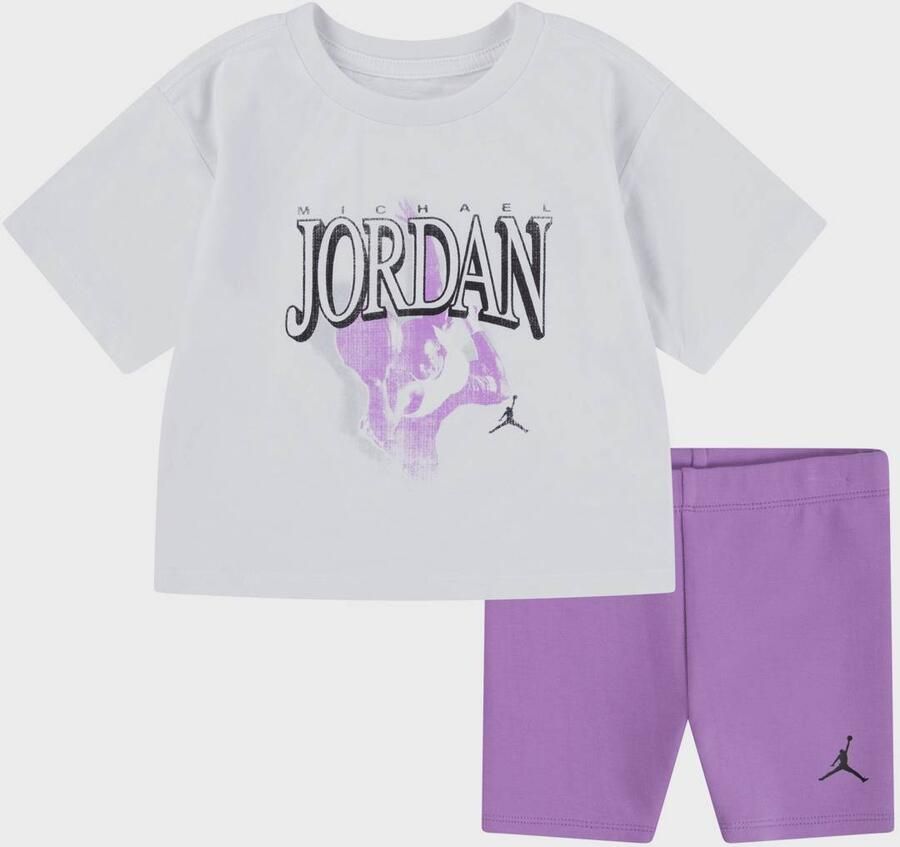 Jordan JDG Retro 1984 Bike Short Set Unisex Baby Rompers & Sets roze 104 Kleding - Foto 3