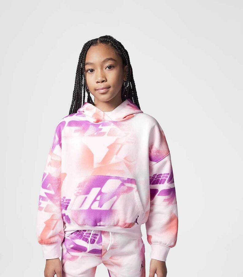 Jordan Triple Team All Over Print Hoodie Unisex Hoodies & Sweaters lichtroze Maat 122-128 Kleding - Foto 3