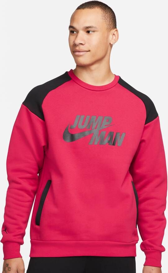 Jordan Jumpman Fleece sweatshirt met ronde hals voor heren Rood