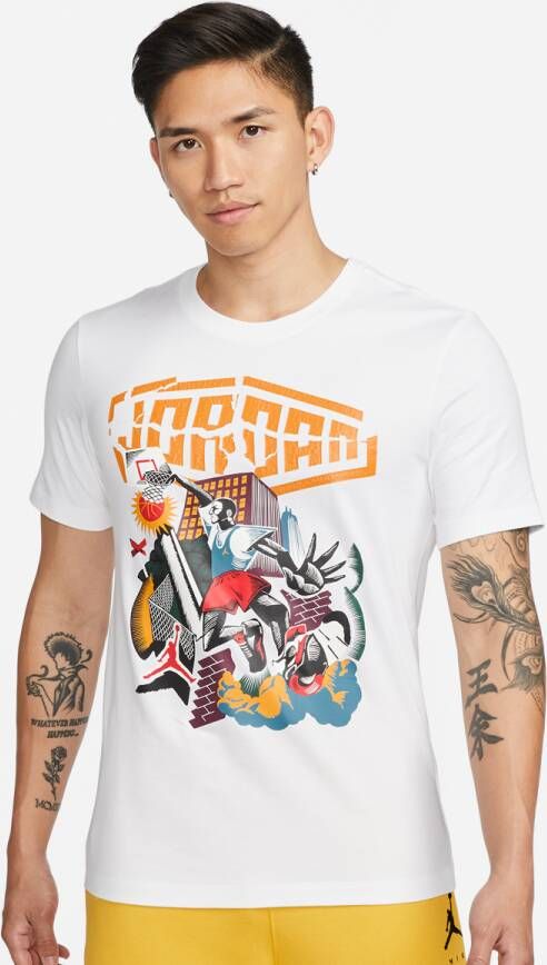 Jordan Grafische Crew Neck T-shirt White Heren