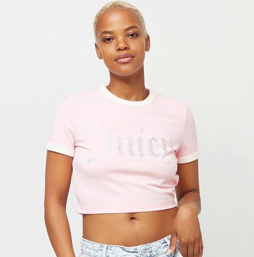 Juicy Couture Contrast Ringer Sophie T-shirts Kleding almond blossom maat: L beschikbare maaten:L
