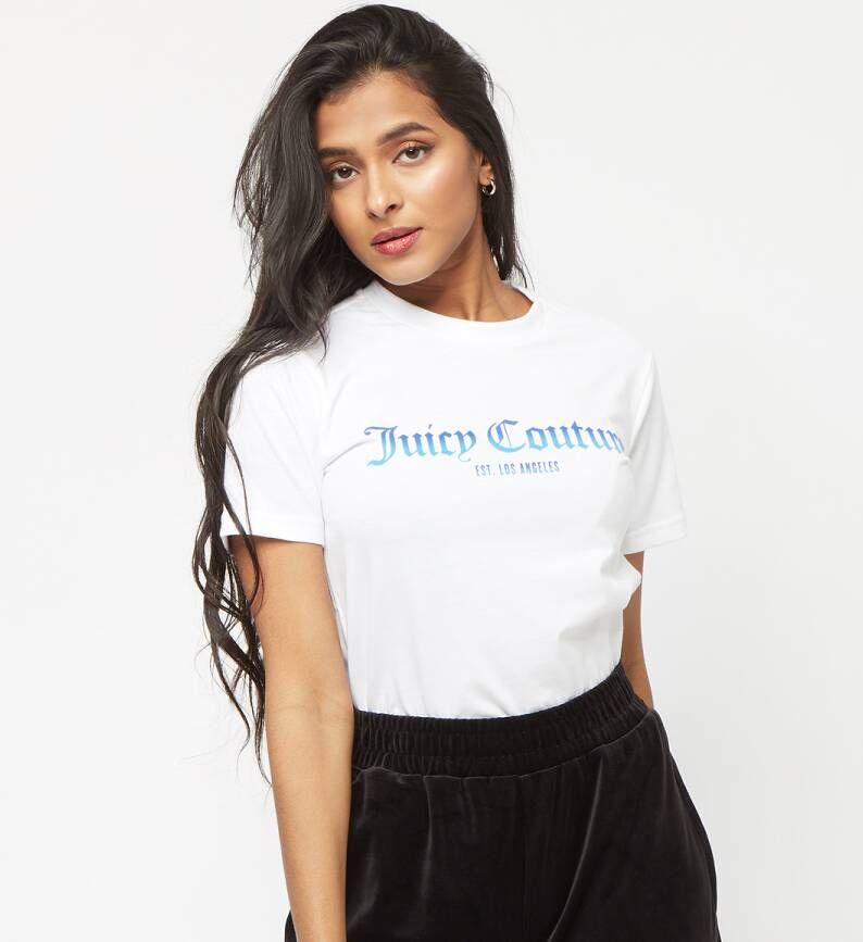 Juicy Couture T-shirt met logo-flockprint model 'Ombre La'