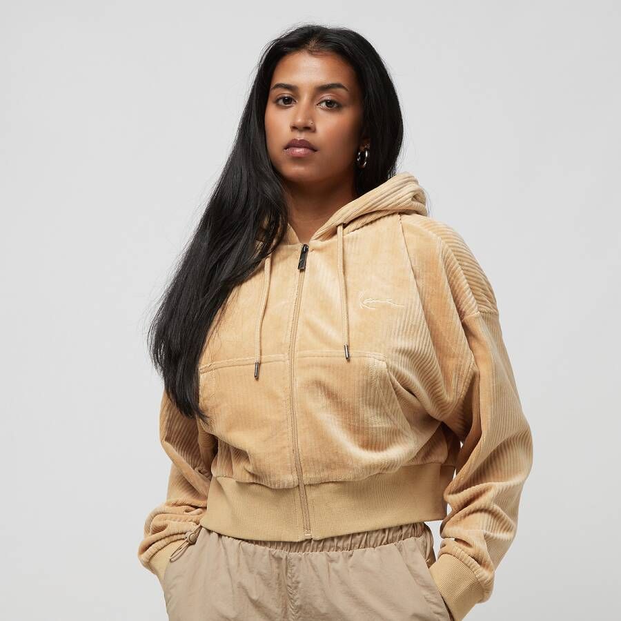 Karl Kani Chest Signature Corduroy Zip Hoodie Hooded vesten Kleding sand maat: S beschikbare maaten:XS S M L