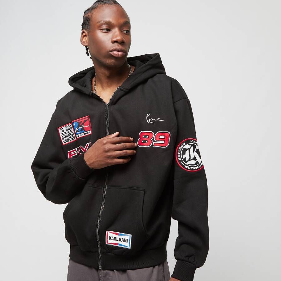 Karl Kani Chest Signature Patch Os Zip Hoodie Hooded vesten Kleding Black maat: XL beschikbare maaten:S M L XL