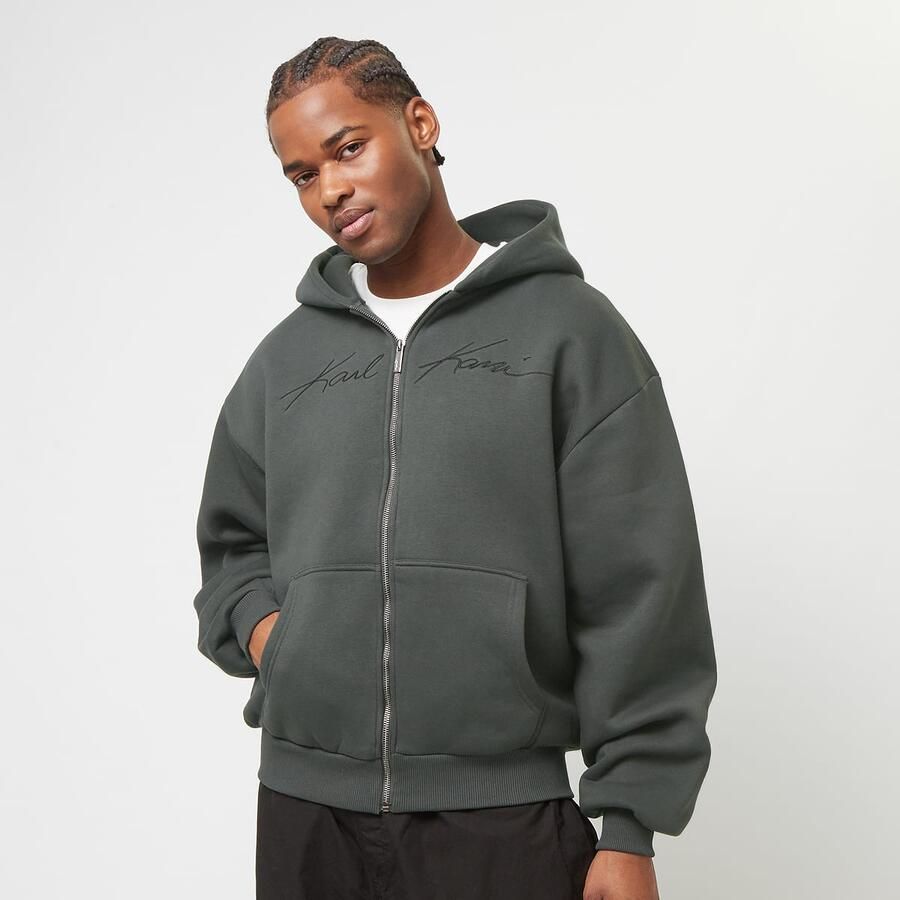 Karl Kani Autograph Heavy Sweat OS Ziphoodie men Hoodies & Sweaters grijs Maat XL Kleding - Foto 3