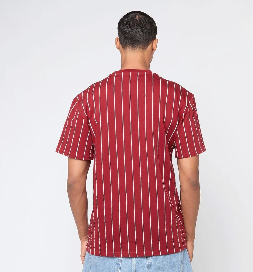 Karl Kani Autograph Pinstripe Jersey Boxy T-Shirt Men T-Shirts & Polo's rood Maat XL Kleding - Foto 2