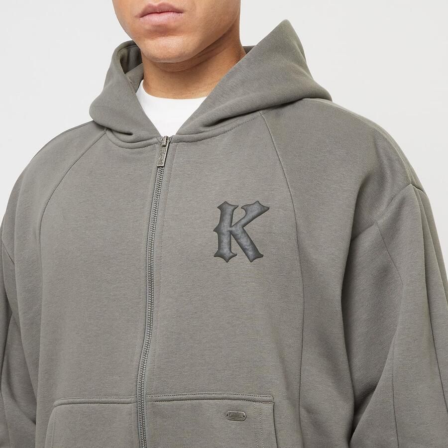 Karl Kani Boxy Full Zip Hoodie Men Hoodies & Sweaters grijs Maat XL Kleding