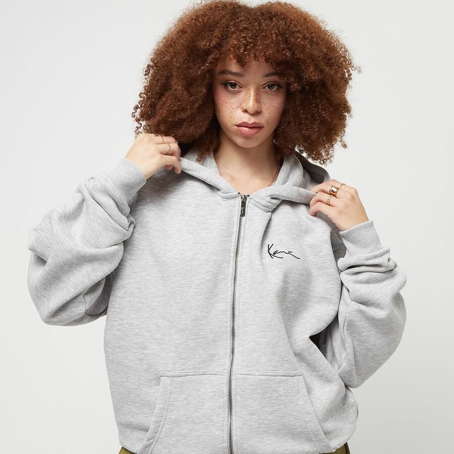 Karl Kani Chest Signature Essential Zip Hoodie Rits hoodies Dames ash grey maat: XS beschikbare maaten:XS S M L XL - Foto 3