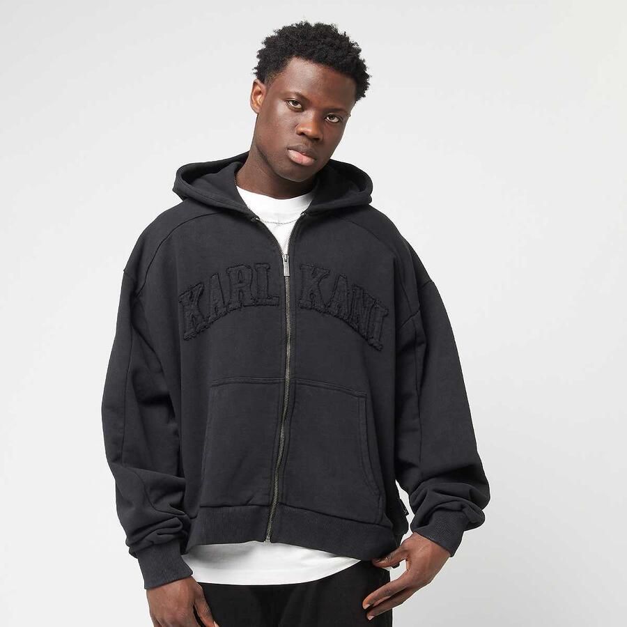 Karl Kani College Heavy Crop Zip Hoodie Men Hoodies & Sweaters zwart Maat XS Kleding - Foto 3